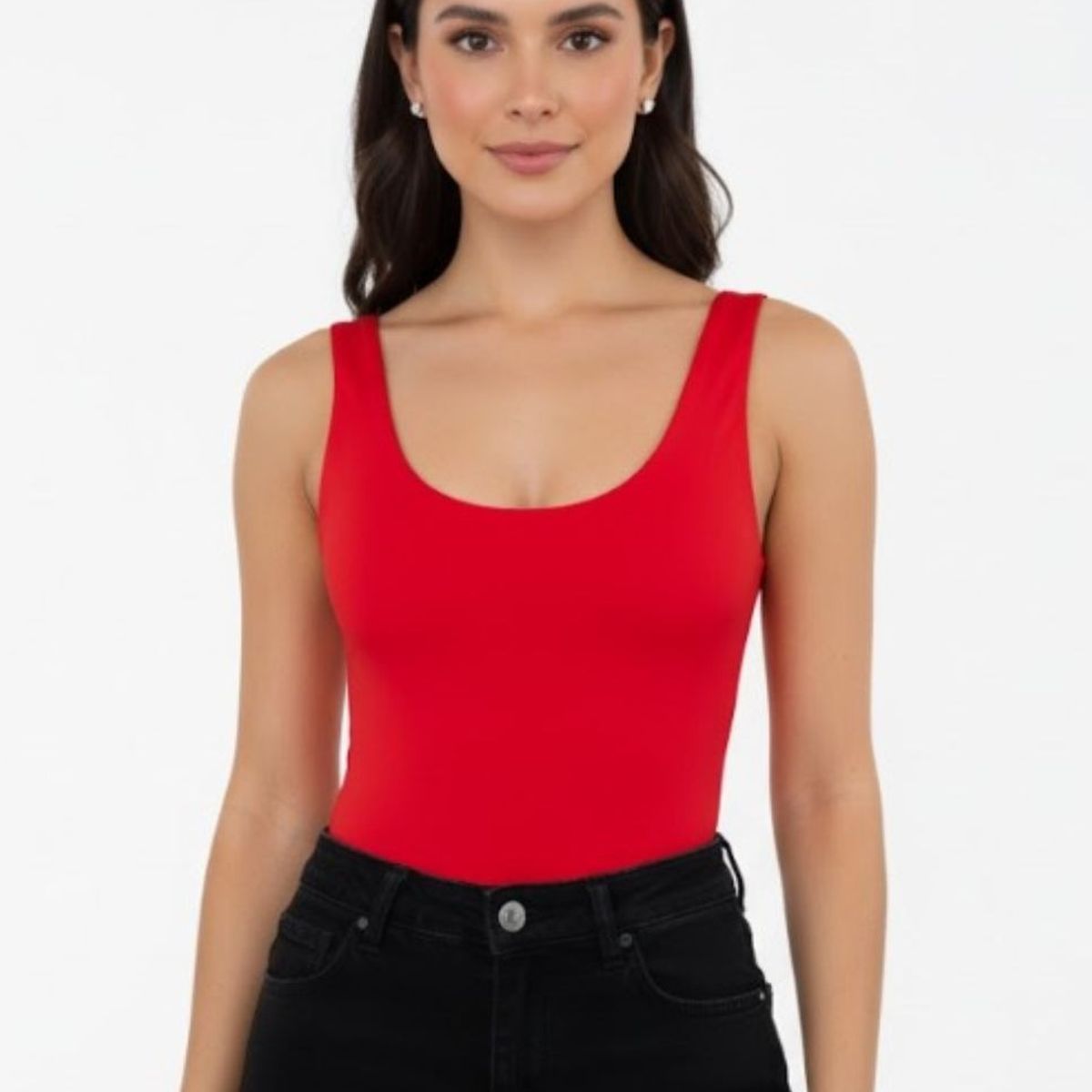 MOLGOA - Body para Mujer Escote Redondo Tirantes Anchos - Oslo