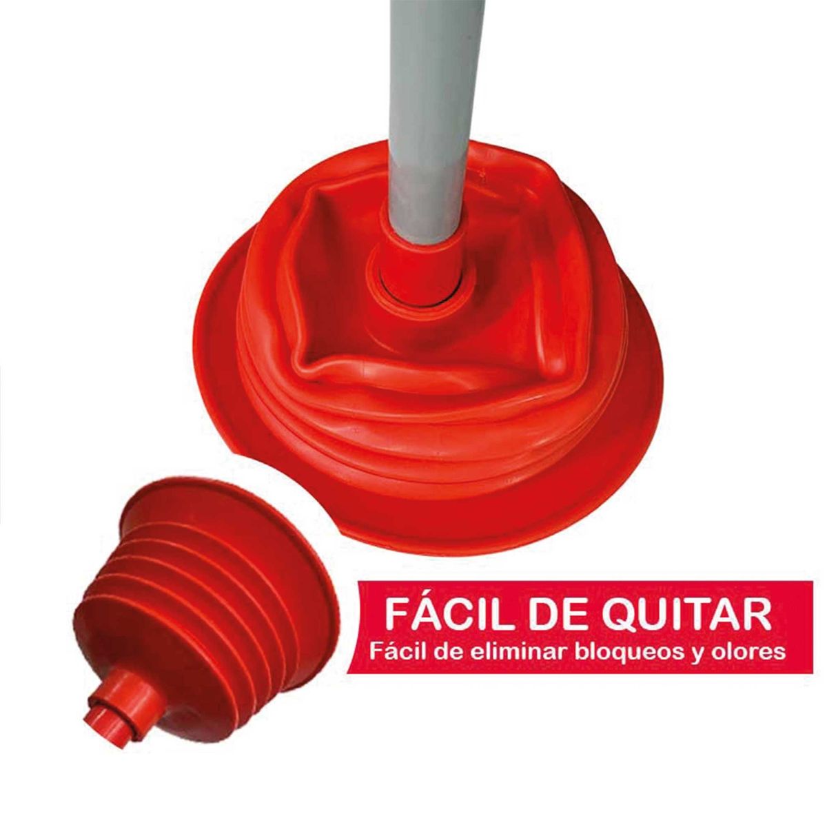 TRIPLE CLEAN - Desatascador chupa de baño inodoros