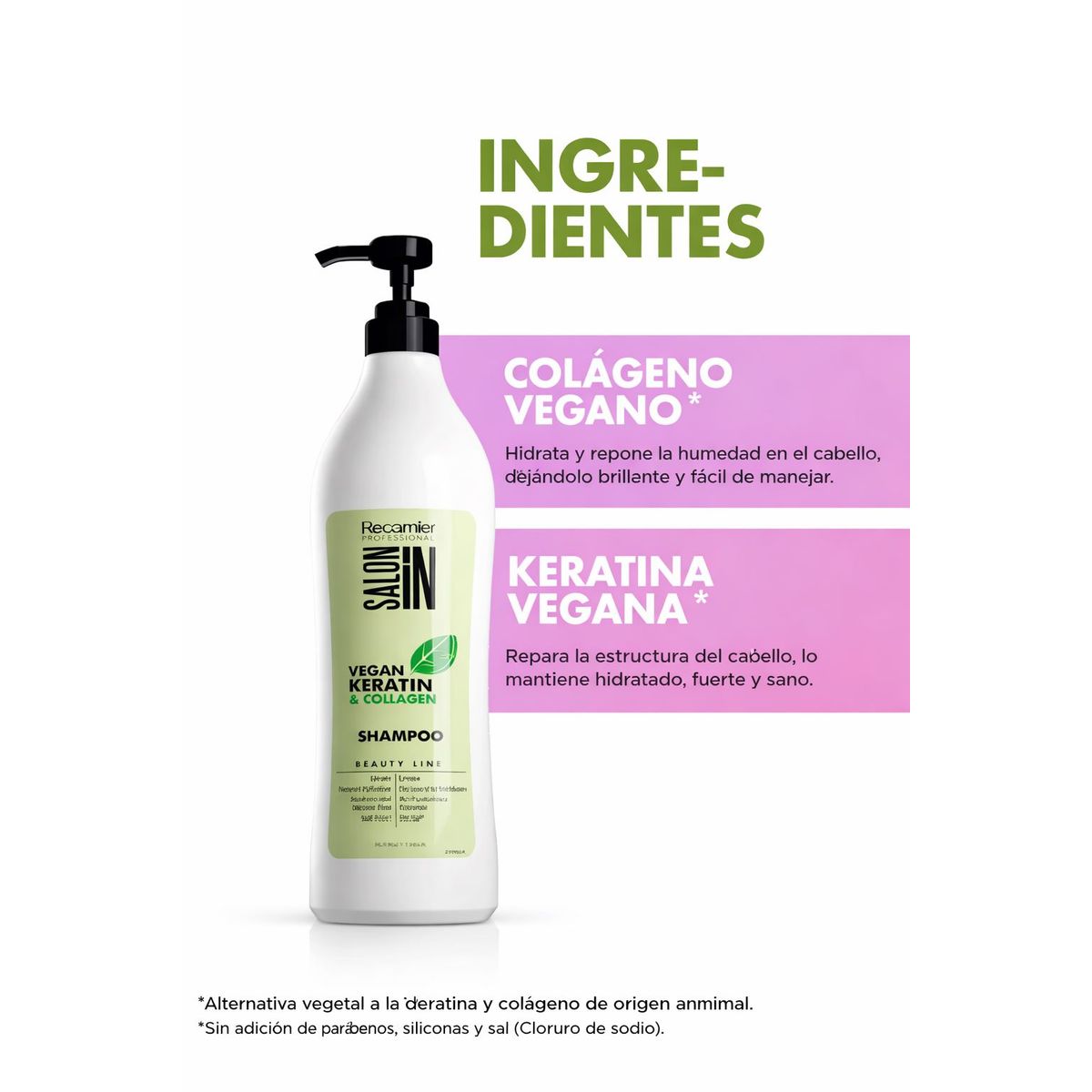 RECAMIER - Shampoo vegan Keratin Collagen x 1L