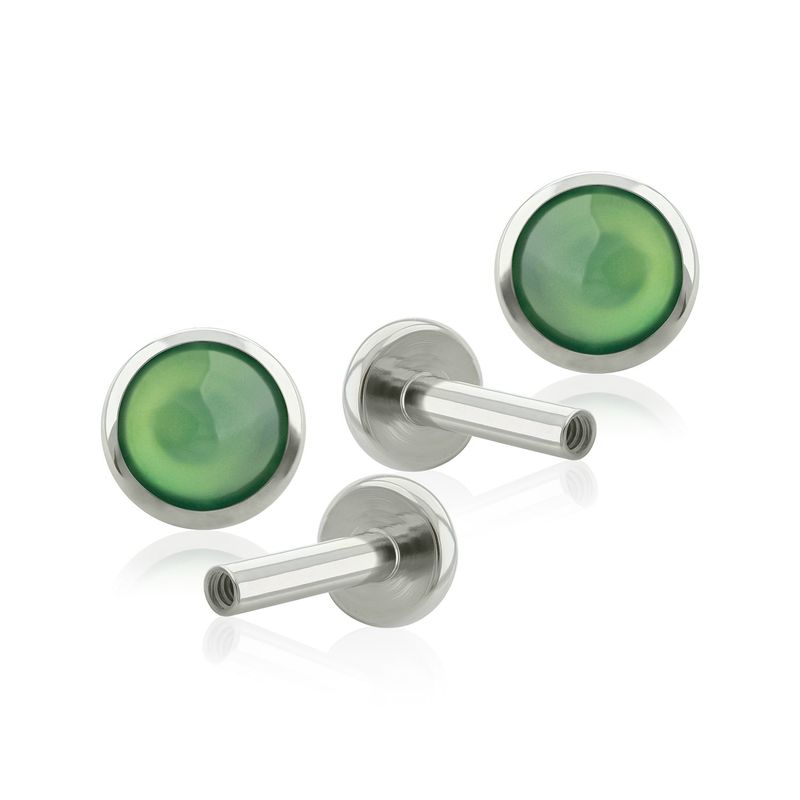 AGHA JEWELRY - Titanio Aretes Piercing Bezel set Piedra Natural para lóbulo para lóbulo
