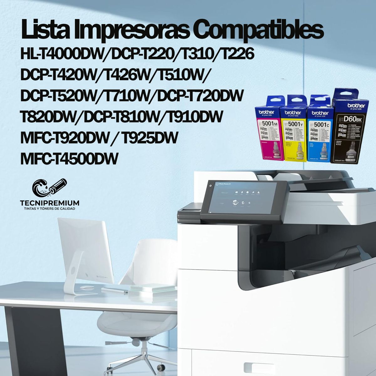 BROTHER - 4 Tintas Originales Para Brother T920dw T720dw T520w T420w T710W
