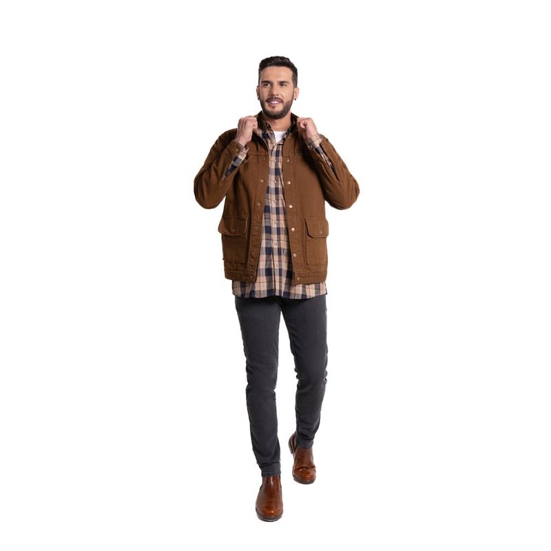 LEC LEE - Chaqueta para hombre color cafe