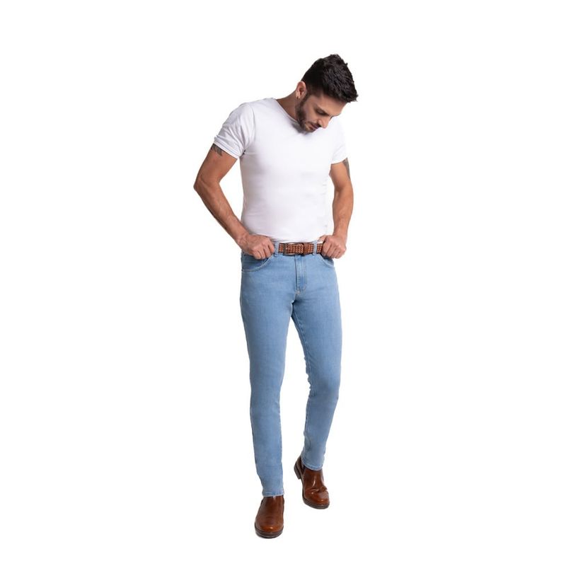 LEC LEE - Jean Trim para hombre color índigo claro