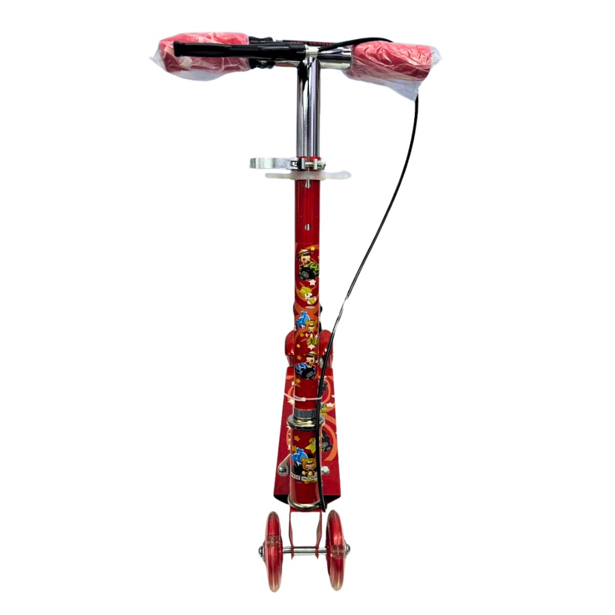 BABY ON - Patineta Scooter En Aluminio Con Freno 4 Ruedas Luces Led Roja