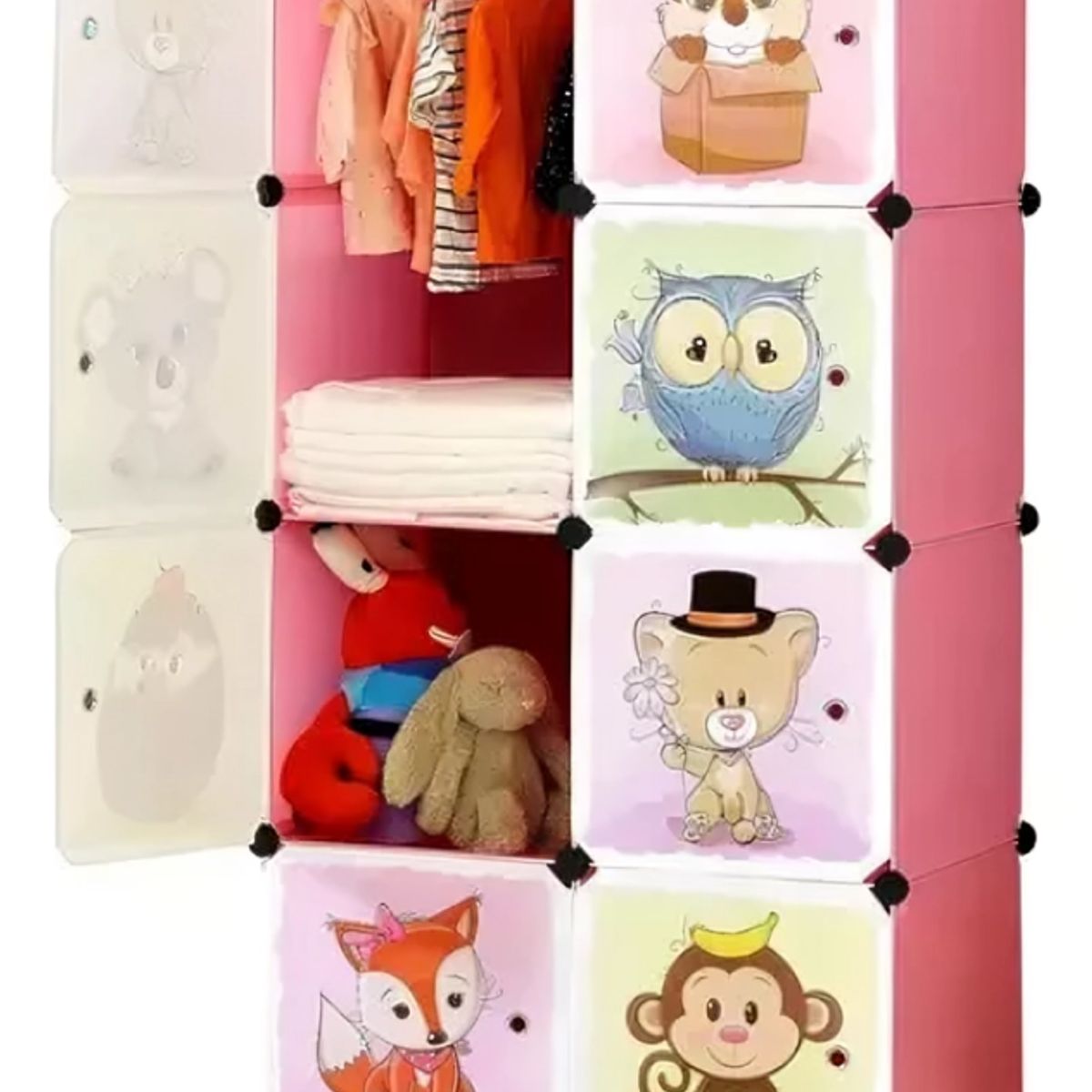 GENERICO - Armario Infantil Organizador De Ropa Y Juguetes Infantil 8 Modulos
