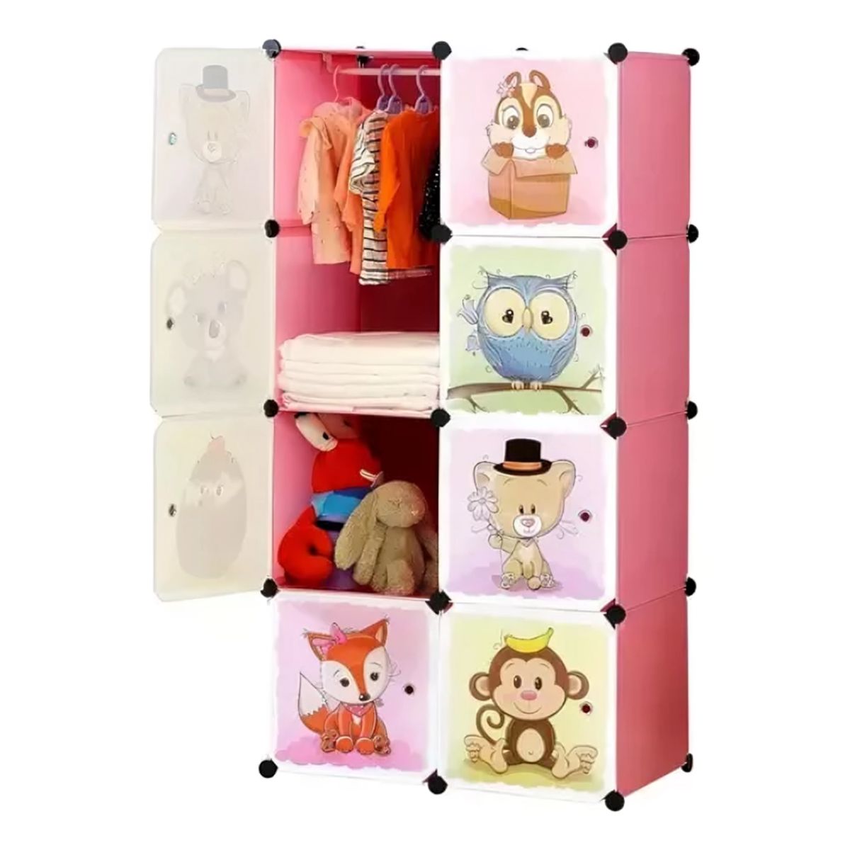 GENERICO - Armario Infantil Organizador De Ropa Y Juguetes Infantil 8 Modulos