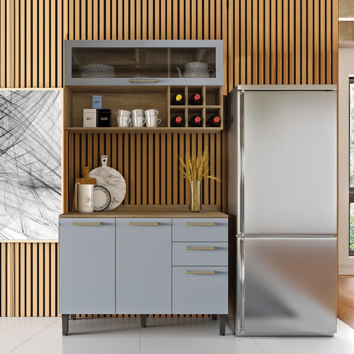 BERTOLINI - Mueble inferior de cocina Sin mesón de 120 cm en MDP