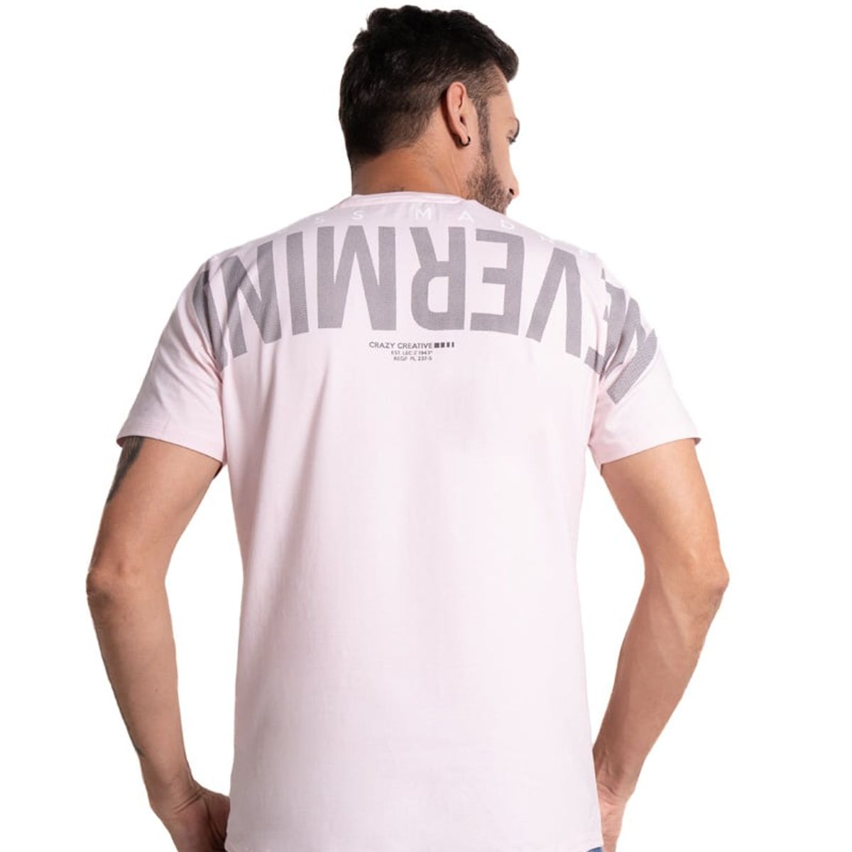 LEC LEE - Camiseta para hombre con estampado color rosado claro