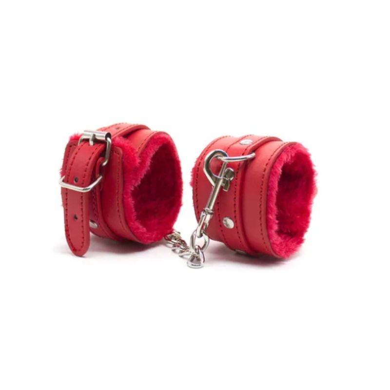 GENERICO - Esposas de cuero bondage BDSM sexuales Rojo