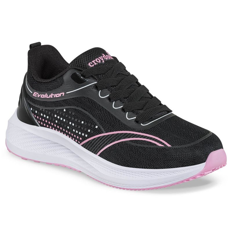 CROYDON - Tenis Running Sotta Negro-Rosa para Niña Croydon