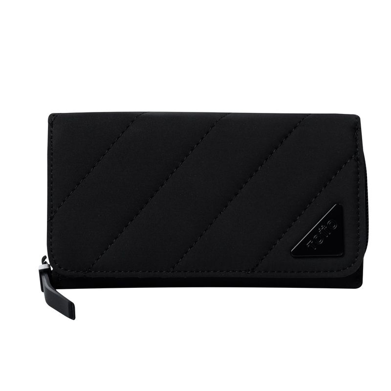 TOTTO - Billetera Comfy Var con RFID Blocker Negra Grande