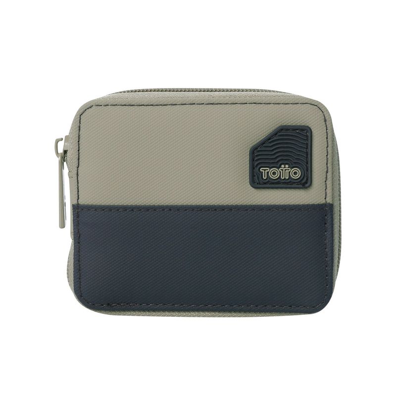 TOTTO - Billetera Contrast Mad Con RFID Blocker Beige/Azul