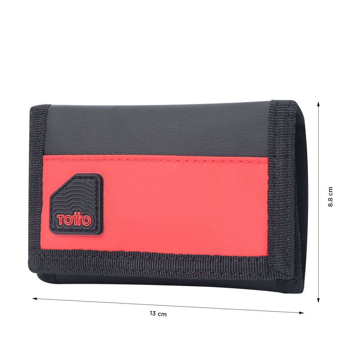 TOTTO - Billetera Contrast Mee con RFID Blocker Negra/Roja Mediana