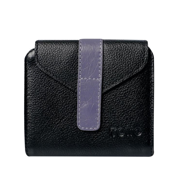 TOTTO - Billetera De Cuero Almandina Con RFID Blocker Negra