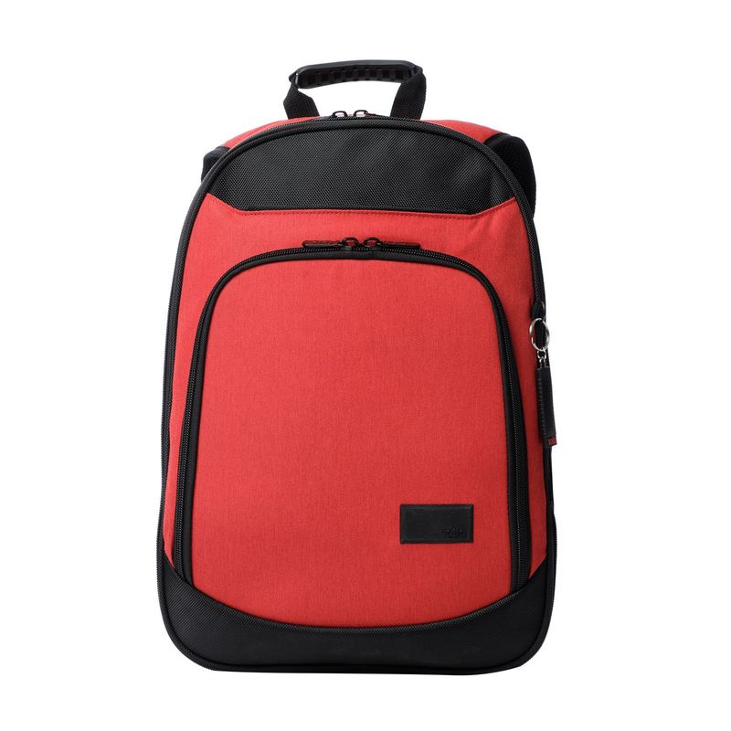 TOTTO - Morral Ejecutivo Porta PC 14" Pardillo 2.0 Rojo Hombre