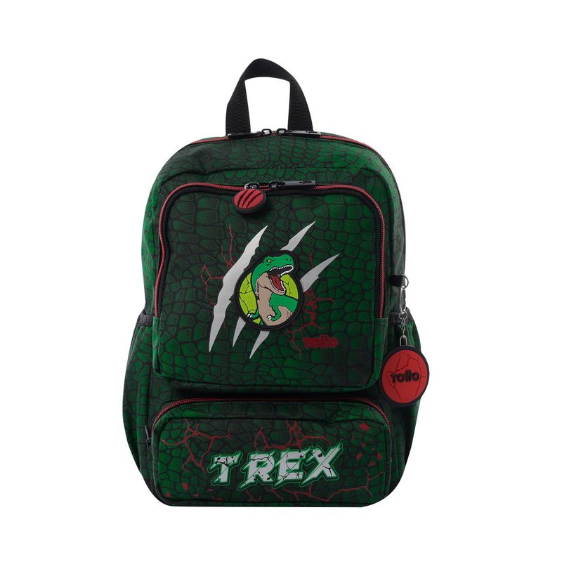 TOTTO - Morral para Niño Rex Dino Pequeño Verde
