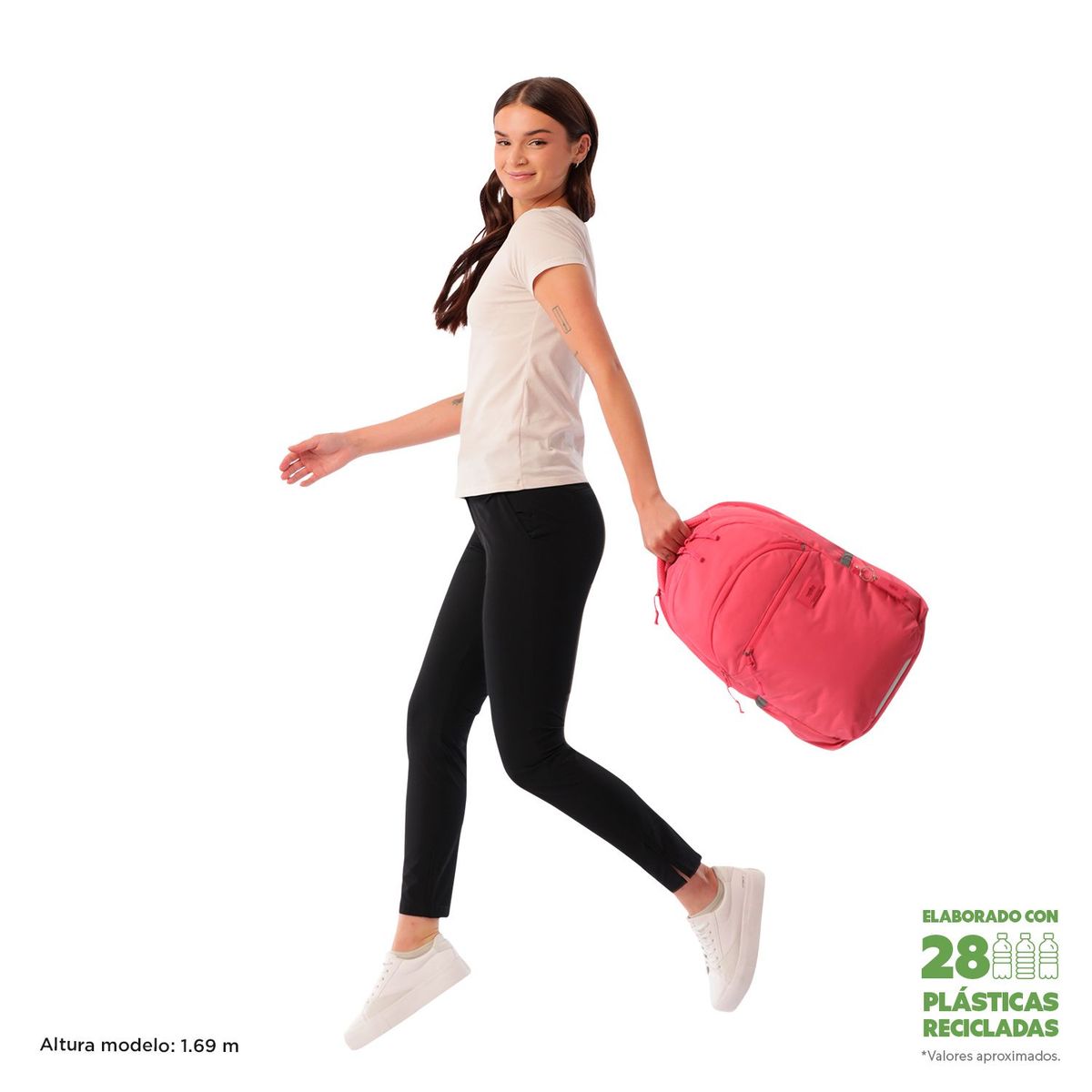 TOTTO - Morral Universitario Porta PC 15.4" Indo Rojo Mujer