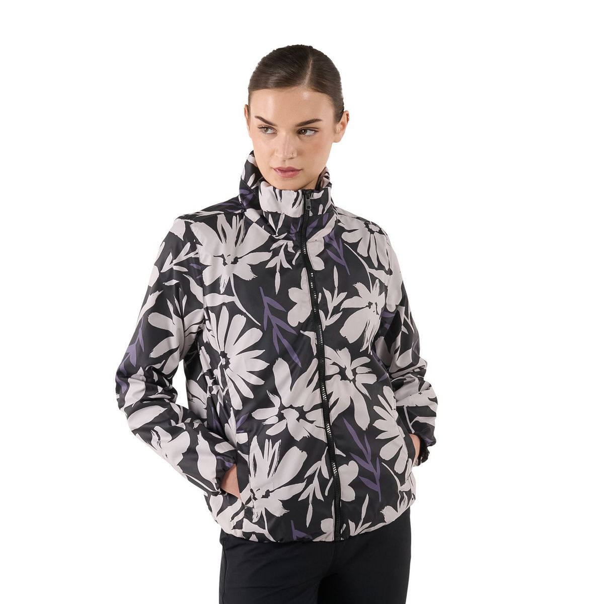 TOTTO - Chaqueta Rompevientos para Mujer Pray Negra