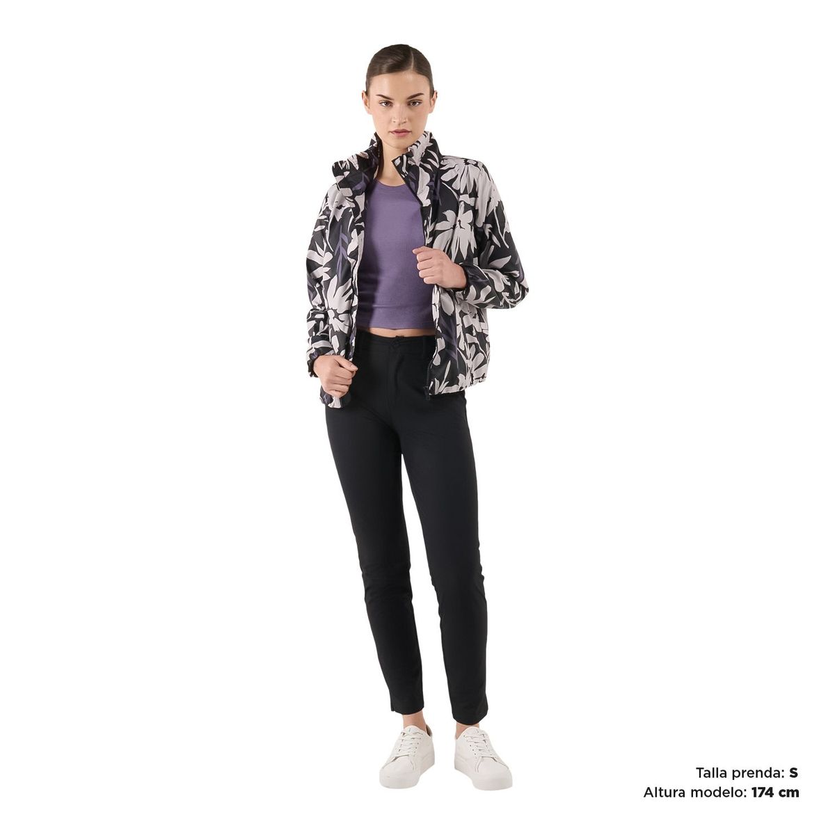 TOTTO - Chaqueta Rompevientos para Mujer Pray Negra