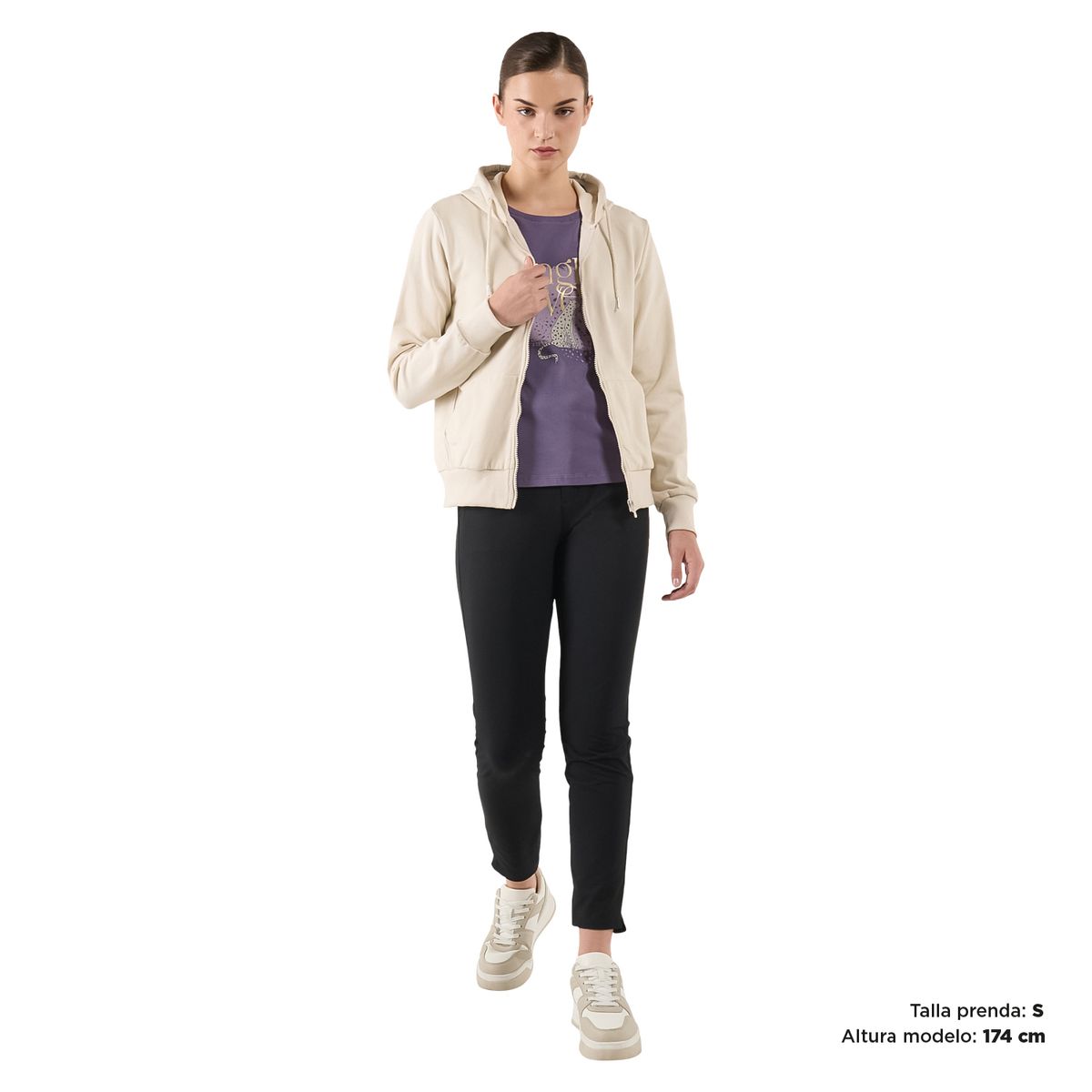 TOTTO - Buzo Para Mujer con Capota Gris Haily Totto