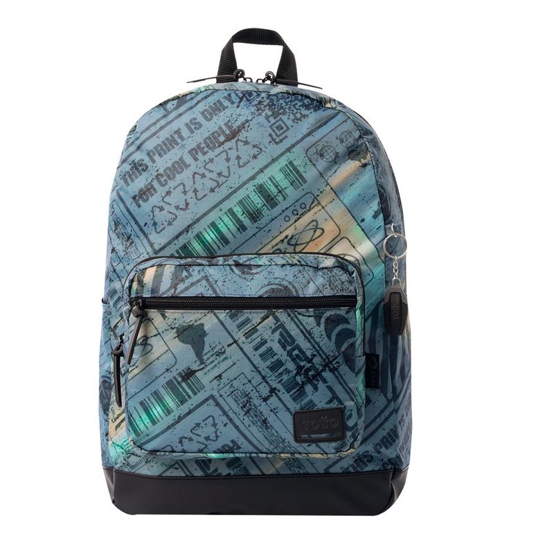 TOTTO - Morral Universitario Porta PC 14" Tocax Gris Hombre