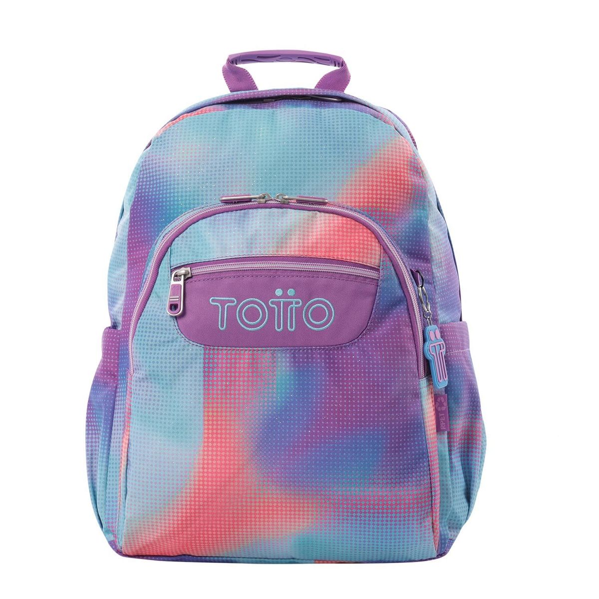 TOTTO - Morral Juvenil Porta PC 14" Acuarela Glitter Verde