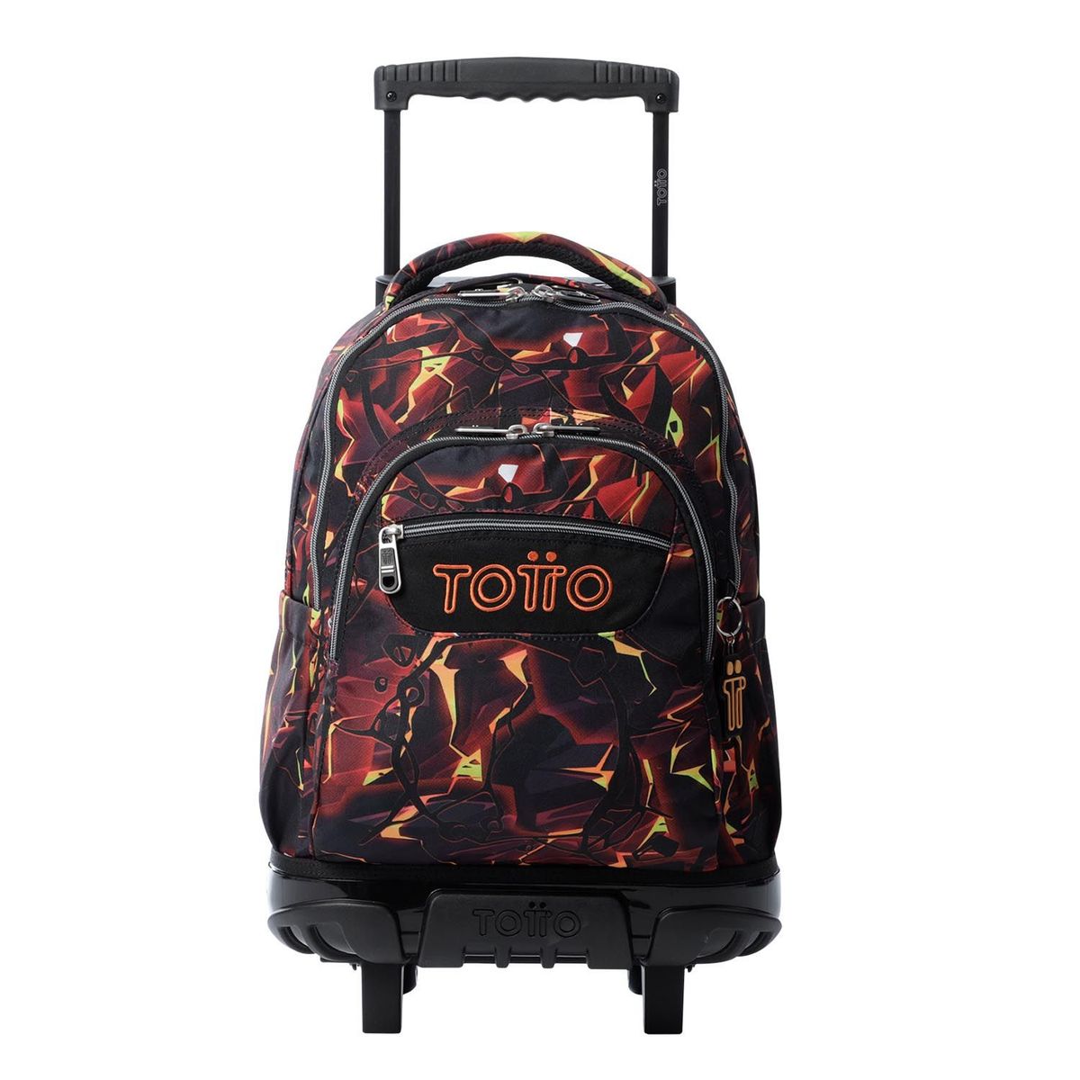 TOTTO - Morral Ruedas Niño Porta PC 15.4" Bomper Negro/Naranja