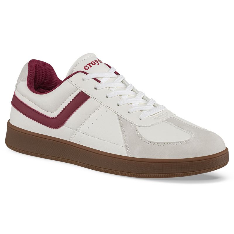 CROYDON - Tenis Casuales Pinal Blanco-Vino para Hombre Croydon