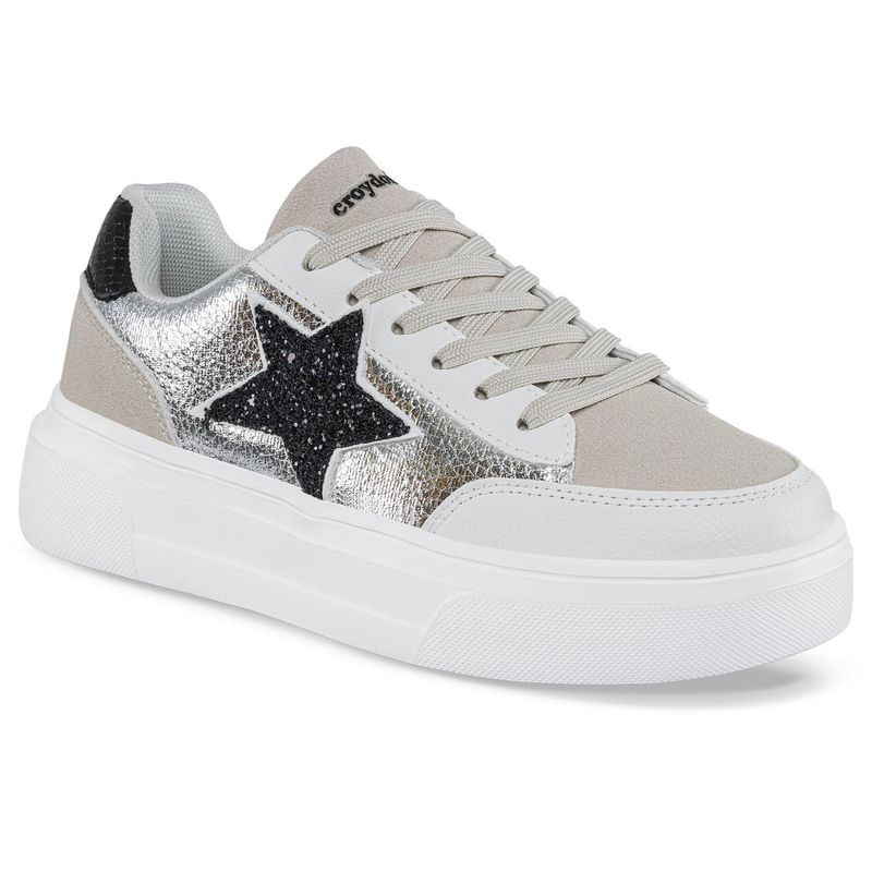 CROYDON - Tenis Tidal Blanco-Plata para Mujer Croydon