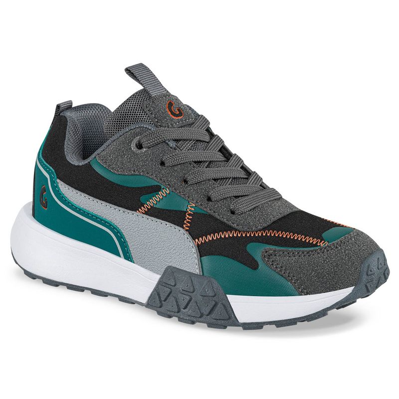 LOS GOMOSOS - Tenis Urbanos Kumal Gris-Verde para Niño Los Gomosos