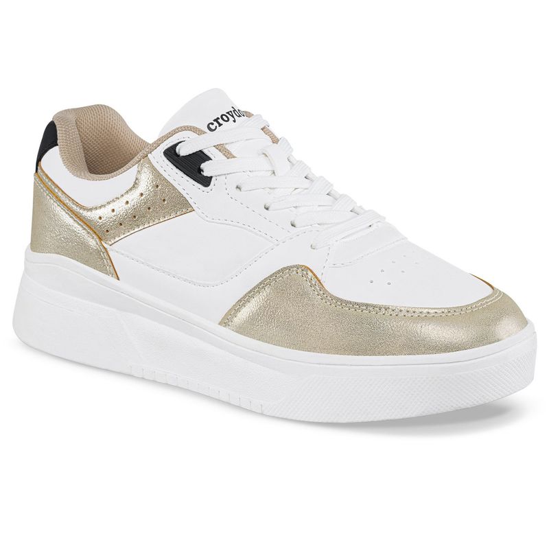 CROYDON - Tenis Quasa Blanco-Oro para Mujer Croydon
