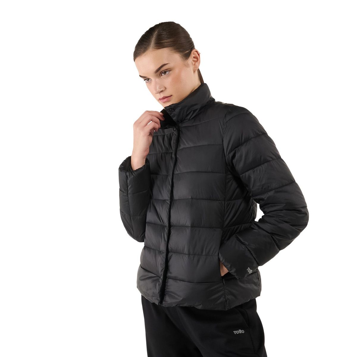TOTTO - Chaqueta Liviana Para Mujer Negro Sunset Totto