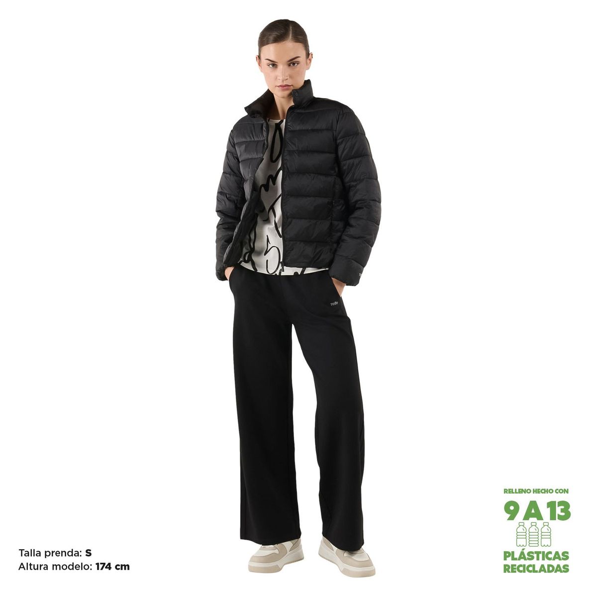 TOTTO - Chaqueta Liviana Para Mujer Negro Sunset Totto