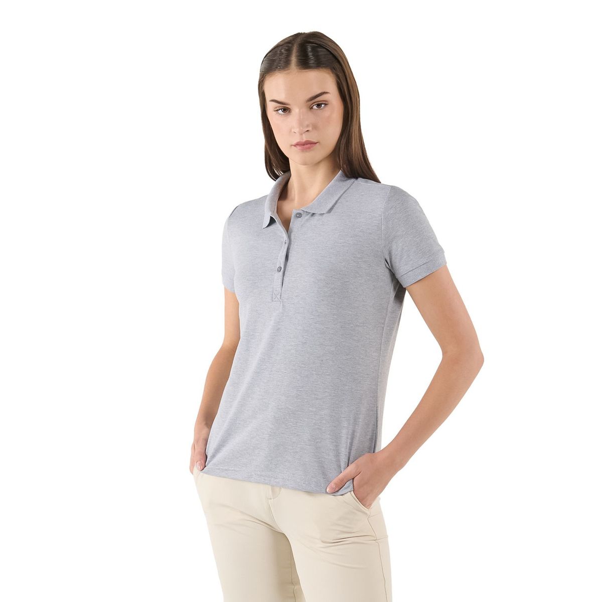 TOTTO - Camisa Polo Chechi Gris Mujer