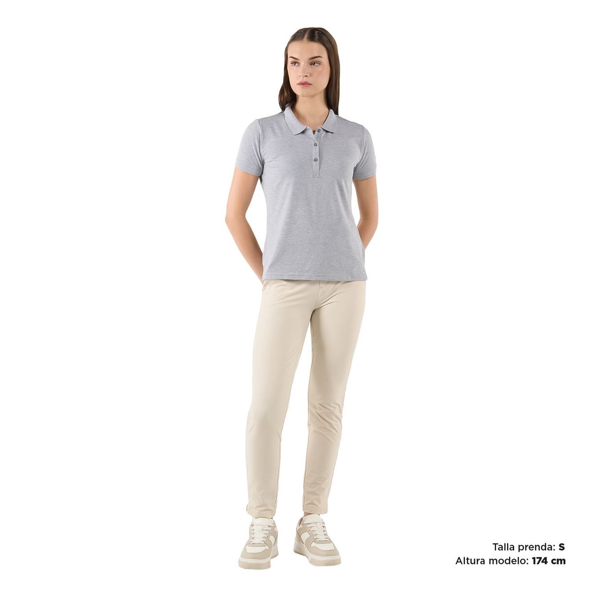TOTTO - Camisa Polo Chechi Gris Mujer