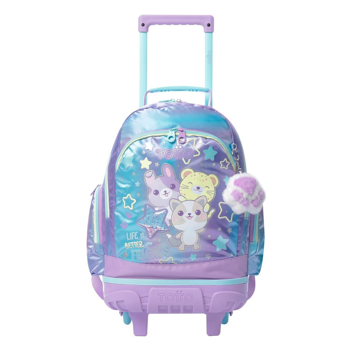 TOTTO - Morral con ruedas Niña Friends Mediano Morado
