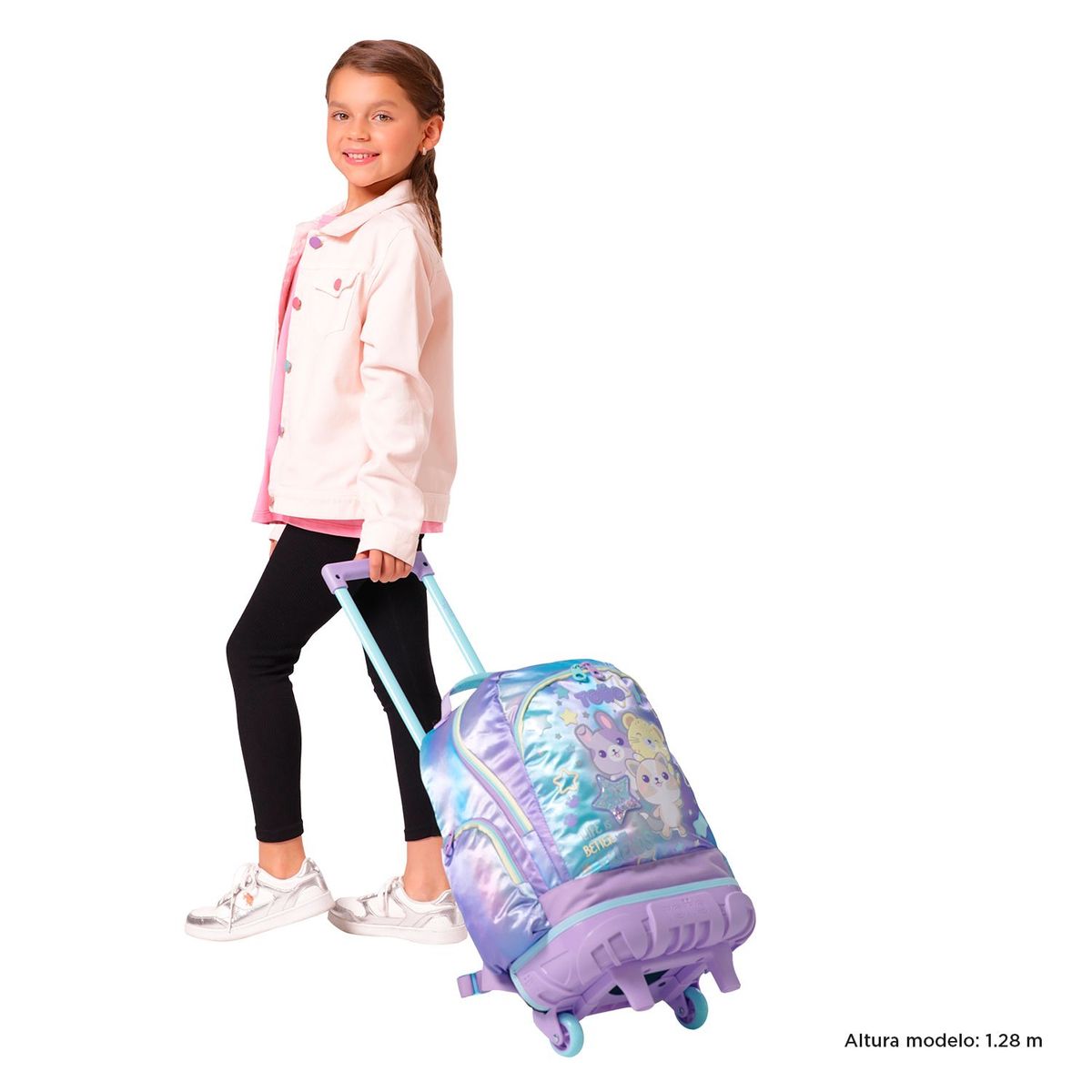 TOTTO - Morral con ruedas Niña Friends Mediano Morado
