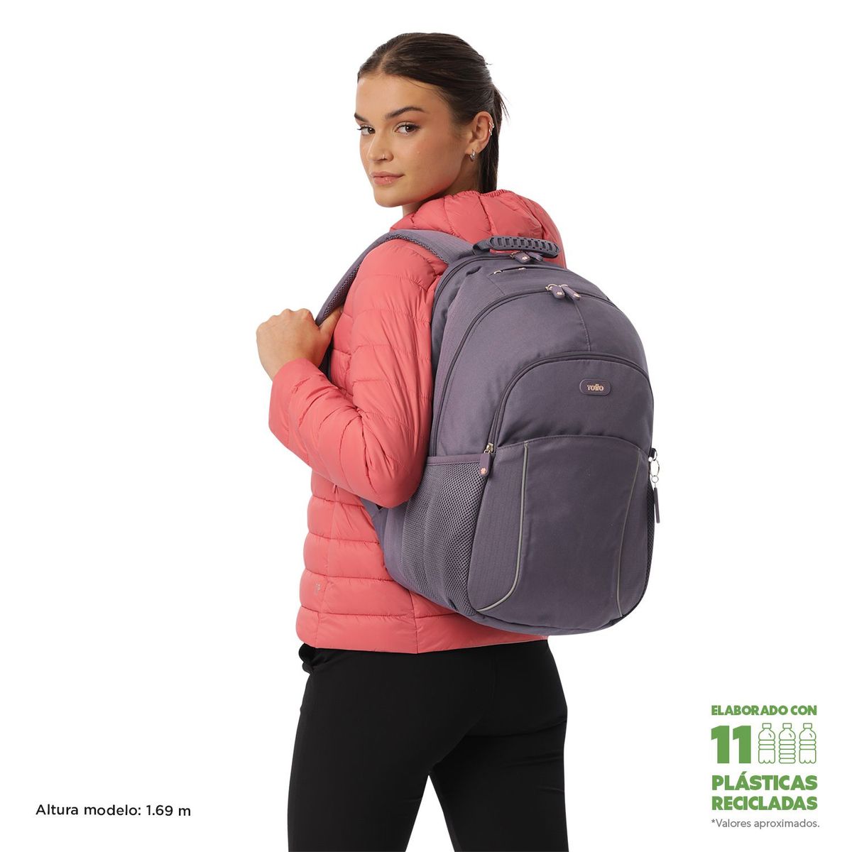 TOTTO - Morral Universitario Porta PC 15.4" Cambri 2.0 Morado Mujer