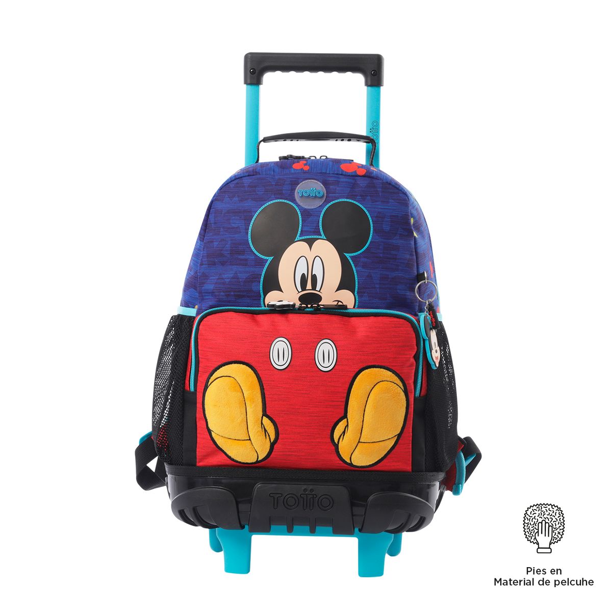 TOTTO - Morral con ruedas Niño Mickey Mediano Azul