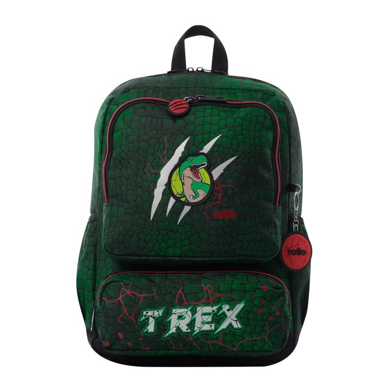 TOTTO - Morral para Niño Rex Dino Mediano Verde