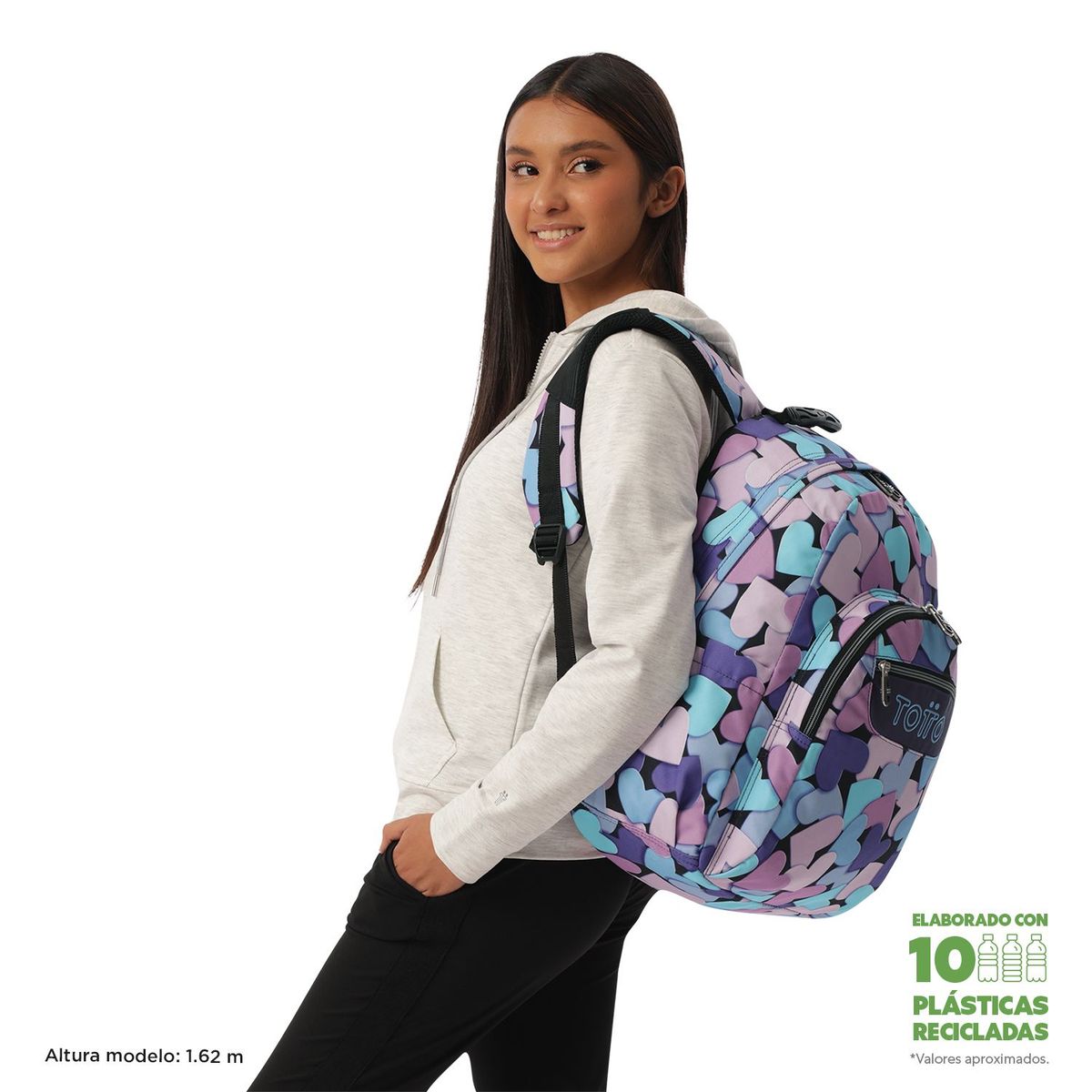 TOTTO - Morral Juvenil Porta PC 14" Acuarela Azul