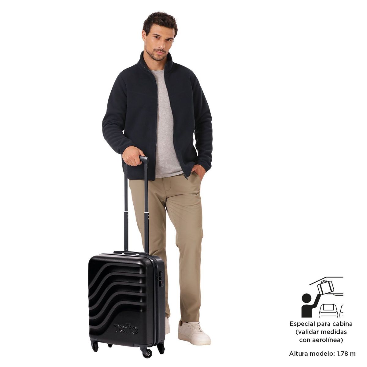 TOTTO - Maleta de Cabina 360 Bazy S Negra