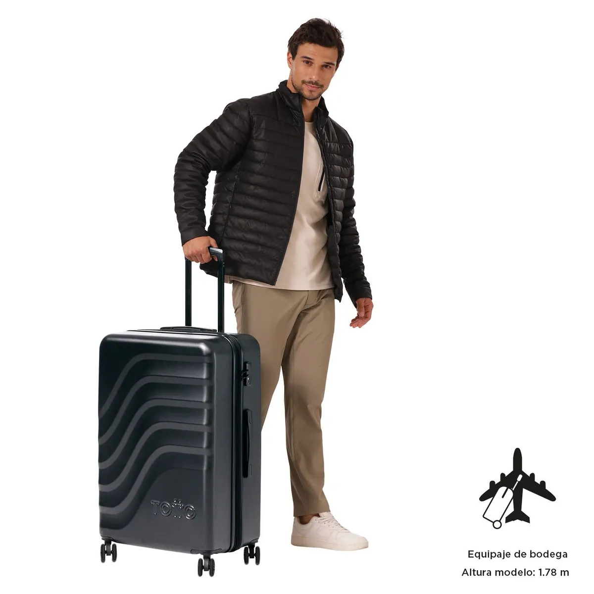 TOTTO - Maleta de viaje grande 360 Bazy+ L Negra