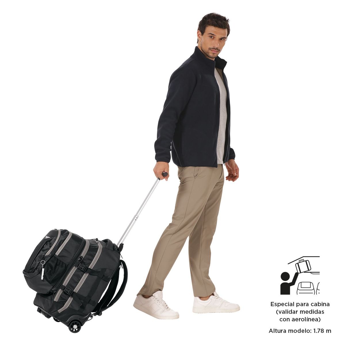 TOTTO - Morral de Viaje con Ruedas Tek 2.0 Grande Negro
