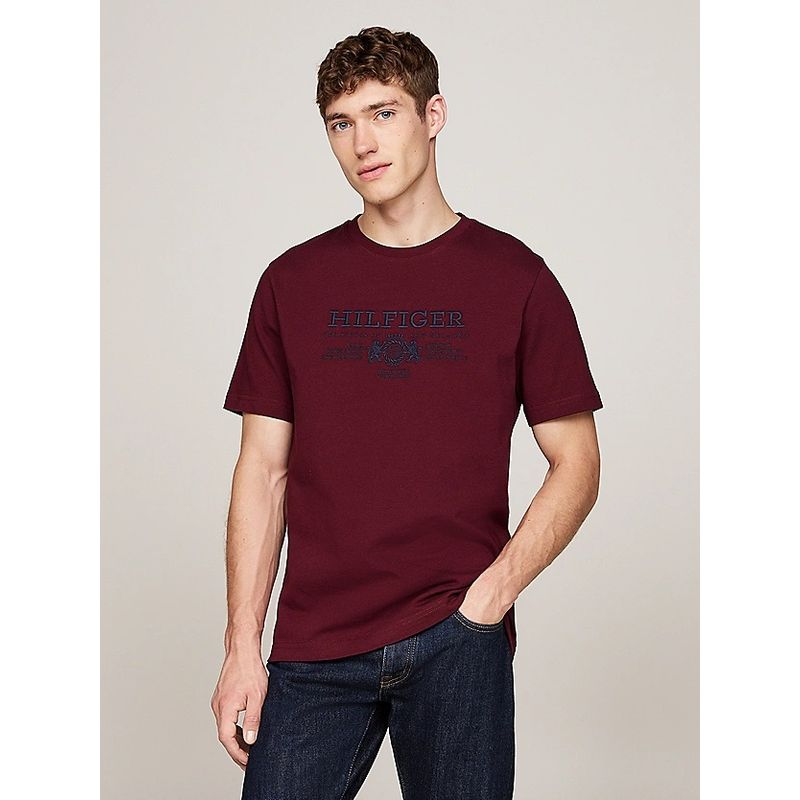 TOMMY HILFIGER - Camiseta vino con escudo bordado Tommy Hilfiger