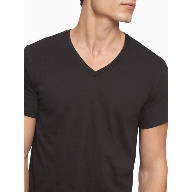 CALVIN KLEIN - Pack De 3 Camisetas Negras De cuello en V Para Hombre Calvin Klein
