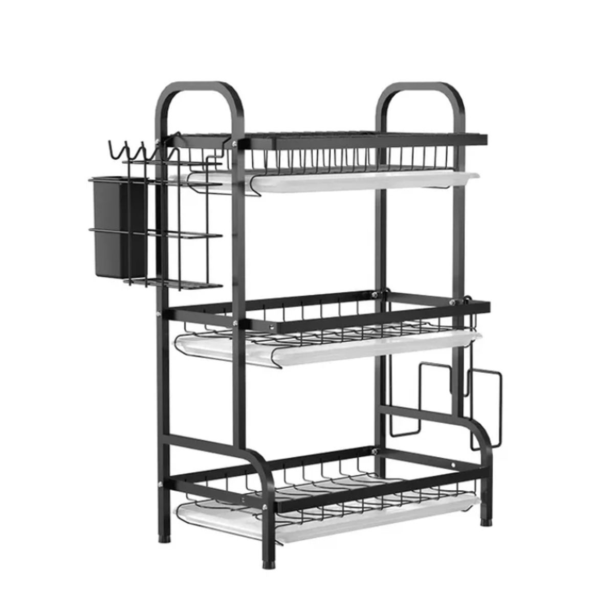 GENERICO - Platero Escurridor Cocina Bandejas 3 Niveles Metálico