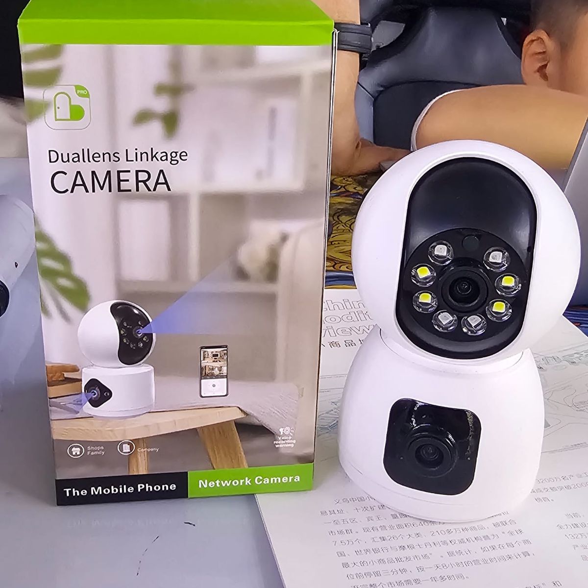 GENERICO - Camara De Seguridad Doble Lente Wifi gira 360°