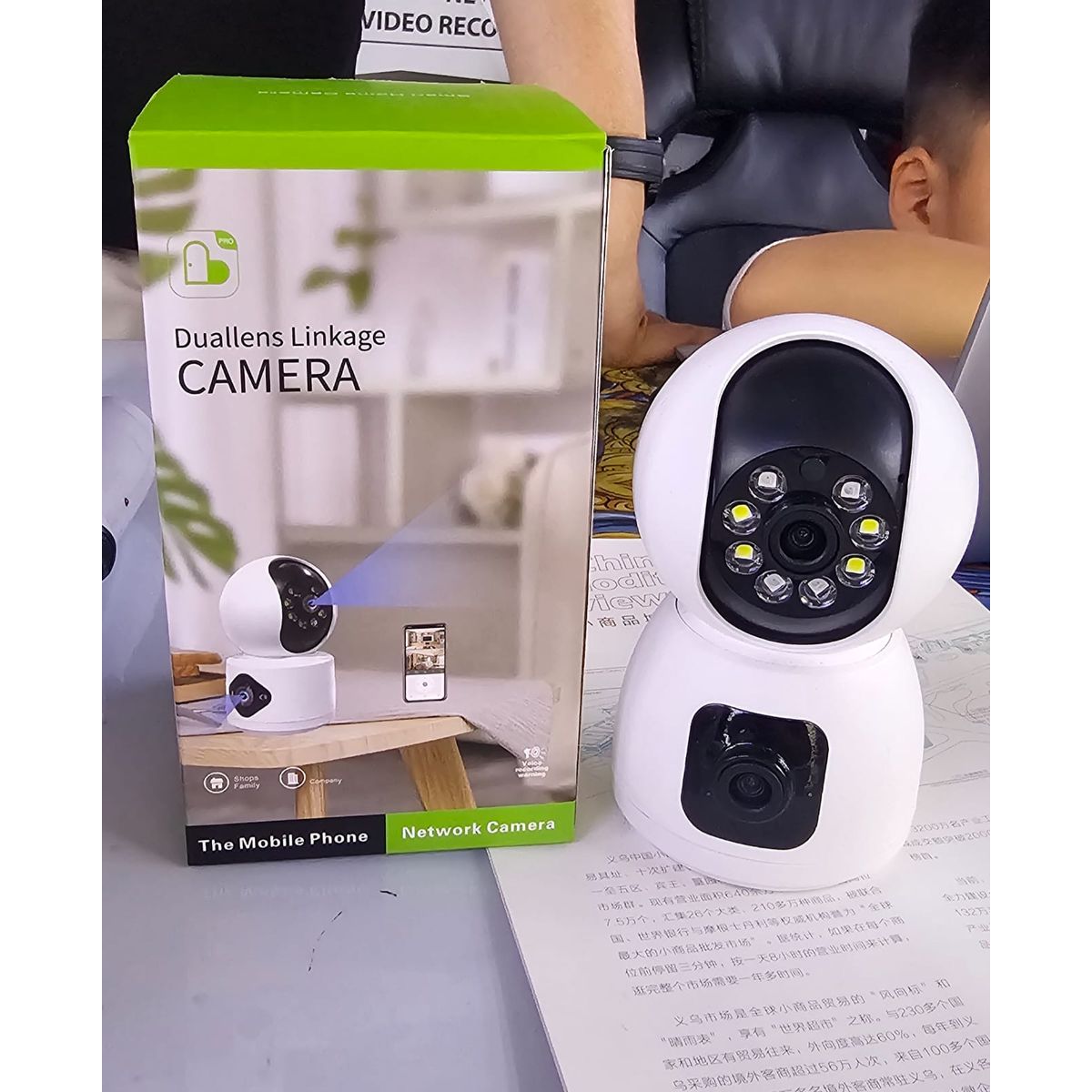 GENERICO - Camara De Seguridad Doble Lente Wifi gira 360°