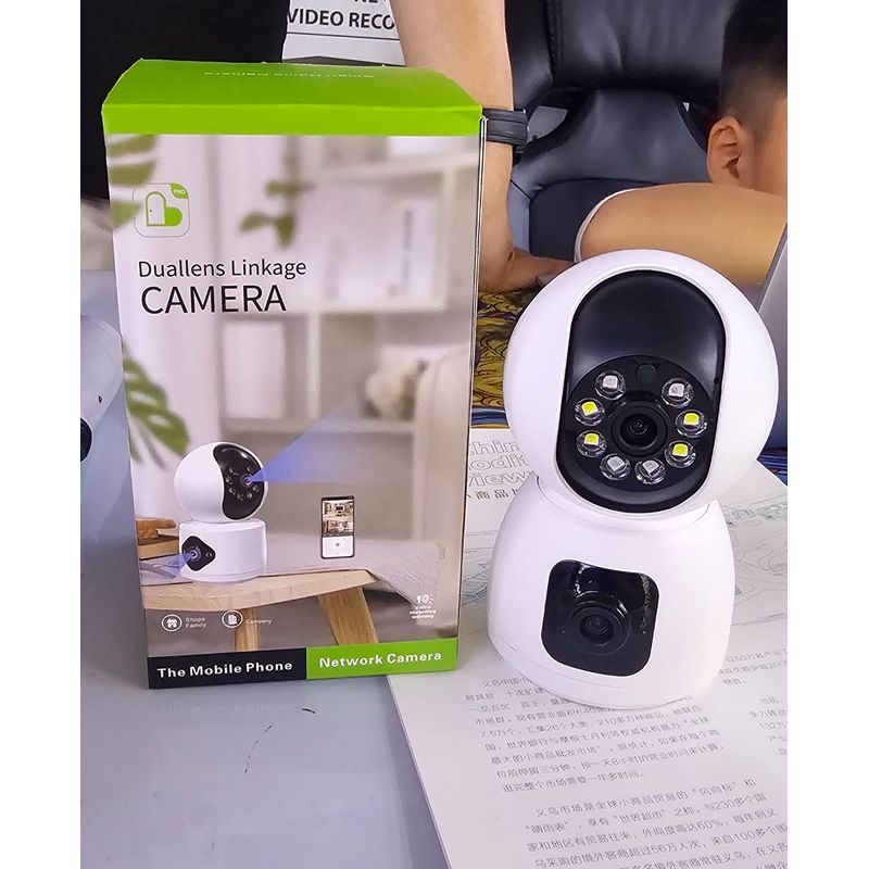 GENERICO - Camara De Seguridad Doble Lente Wifi gira 360°